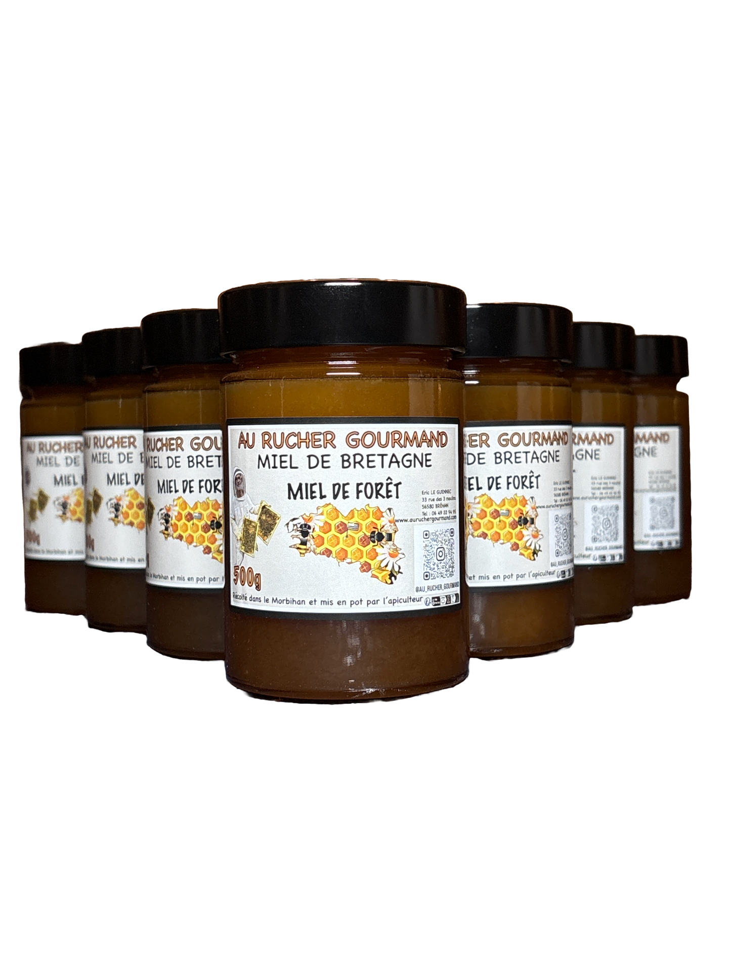Miel de Forêt - Format 10 kg (20 pots de 500g)- Saveurs Boisées et Bienfaits Naturels
